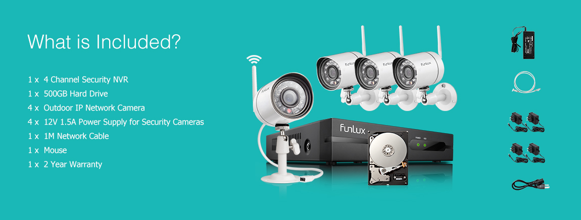 4 channel security camera system with 500GB  hdd 