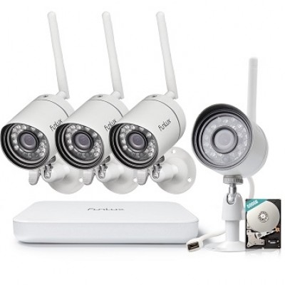 Funlux One-click 4 Ch 720P Wireless Security System with 500GB HDD